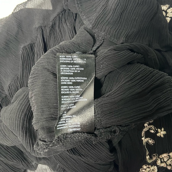 Free People Kasey Top Black Chiffon Size M - Picture 8 of 8